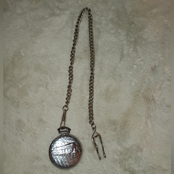 Novella Silver Tone Train Pocket Watch - Picture 5 of 5